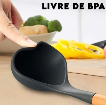 Kit Jogo 12 Peças Utensílios de Cozinha Silicone Com Suporte