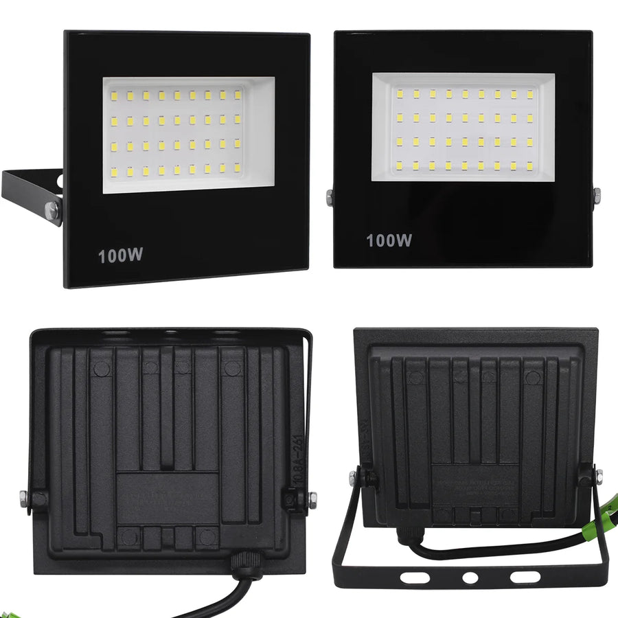 Kit 5 Refletor Led 100w Holofote Prova Dágua Ip66 Branco Frio Bivolt